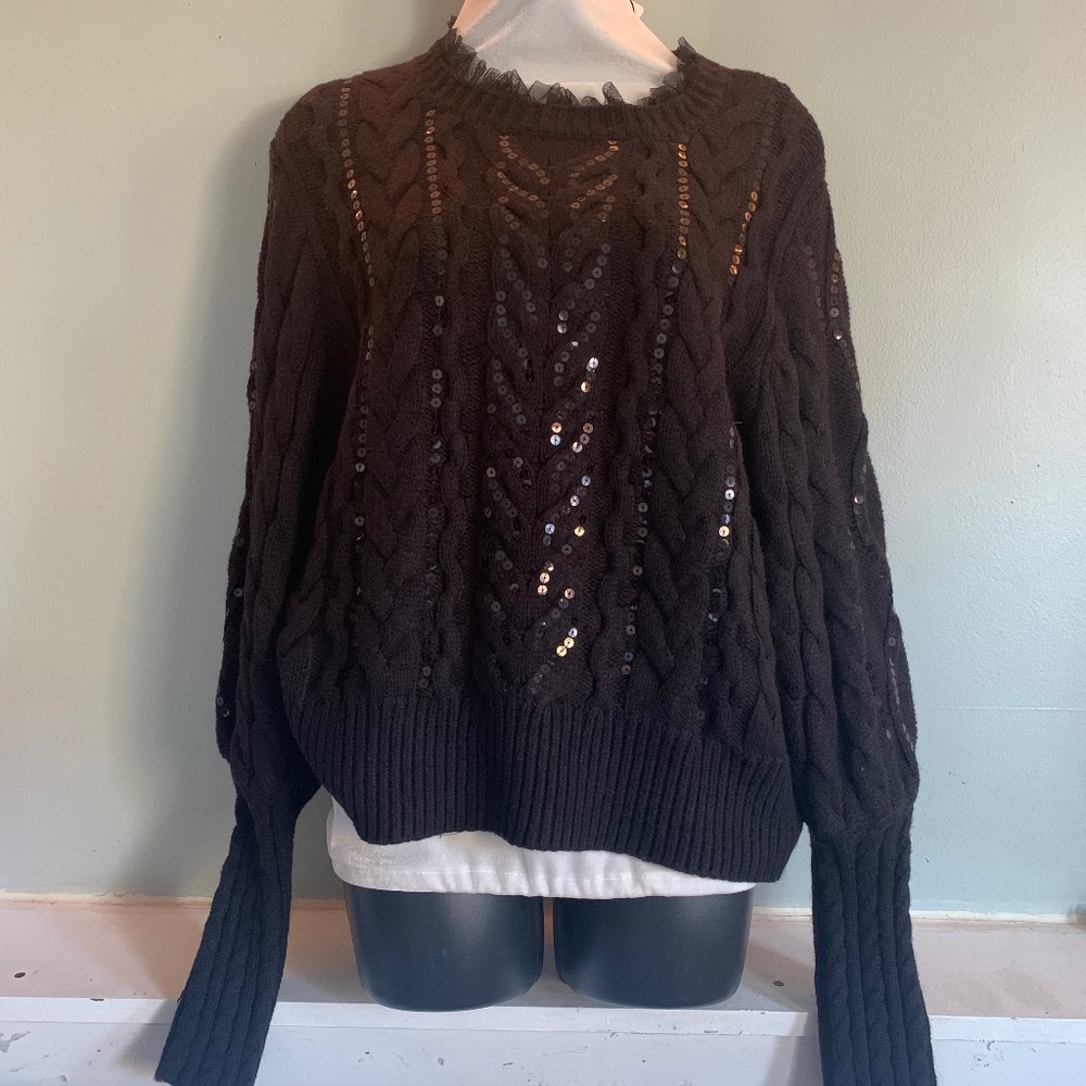 Nwt heavy knit balloon sleeve sweater